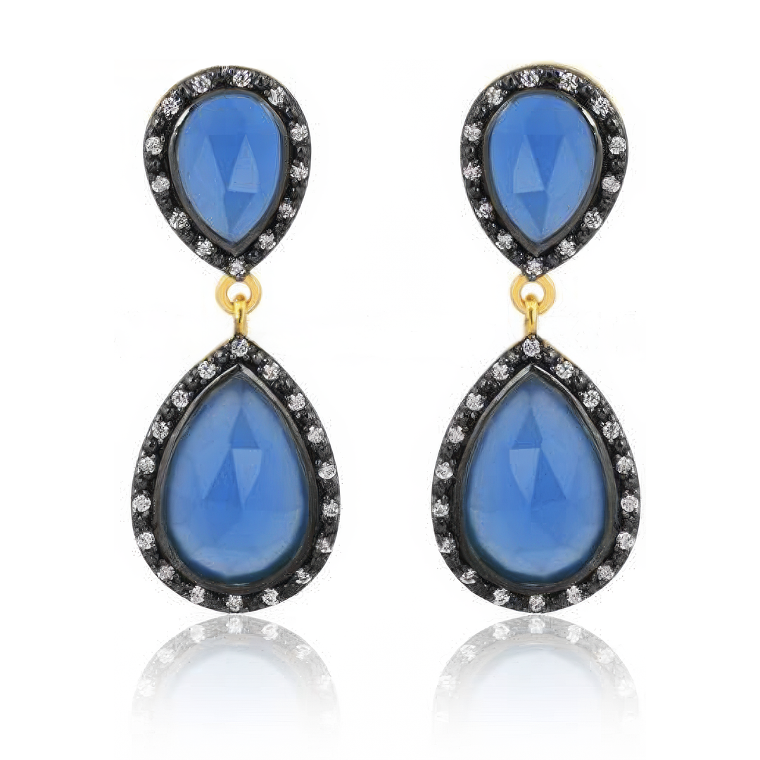 Blue Chalcedony Krika Earrings