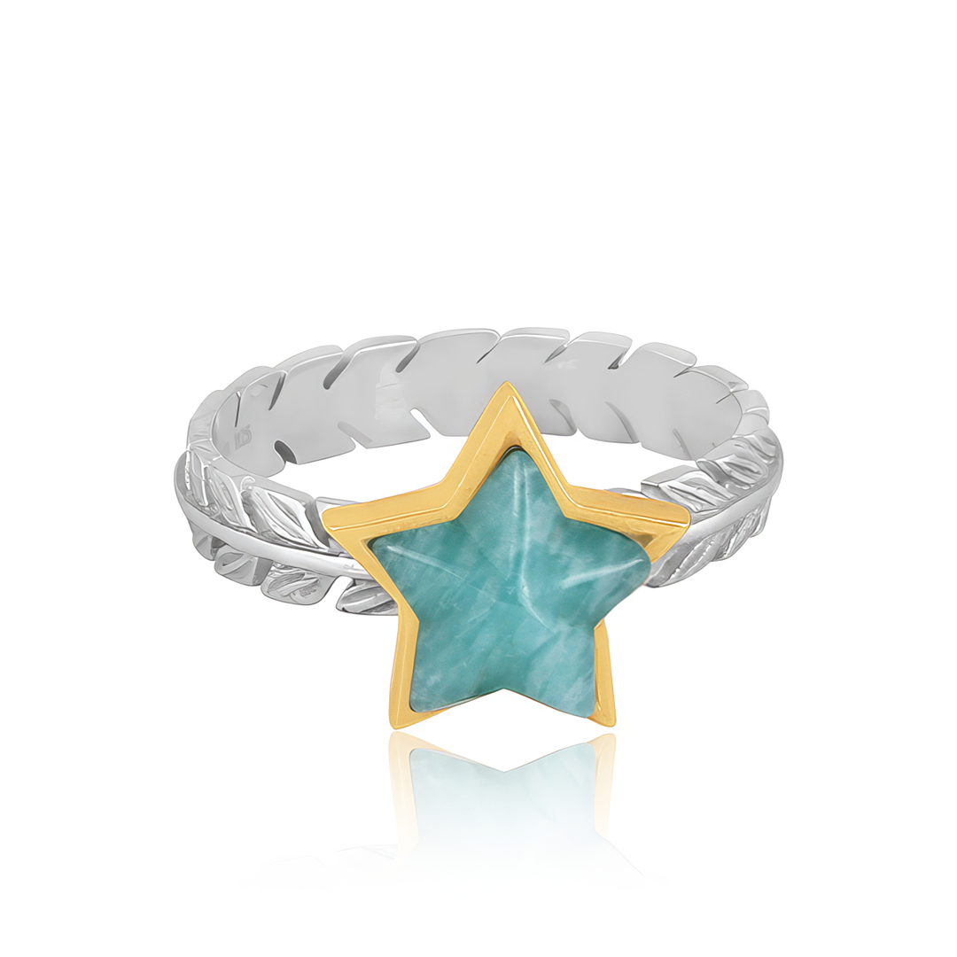 Amazonite Star Ring