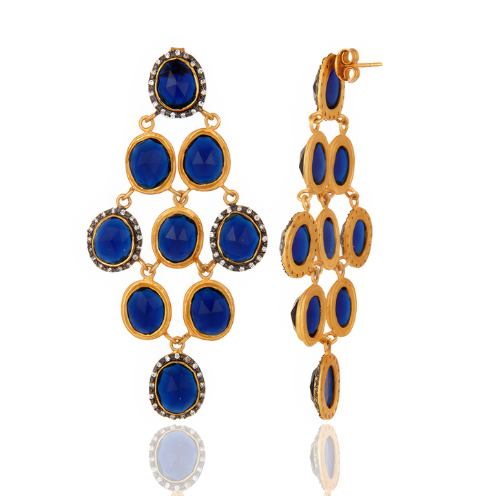Blue Sapphire India Chandelier Earring