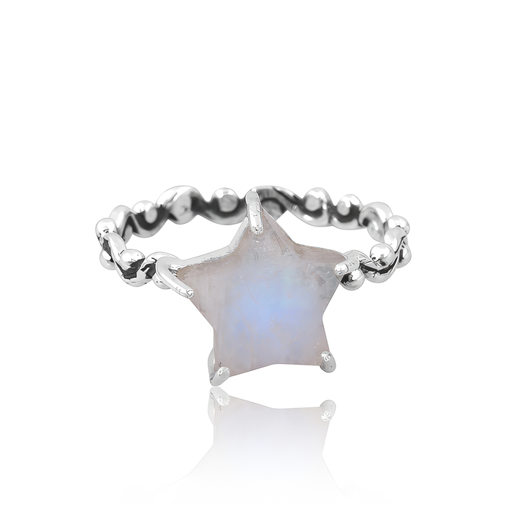 Rainbow Moonstone Europa Ring