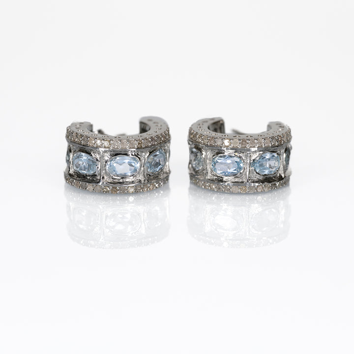 Pendientes Chrysler de topacio azul