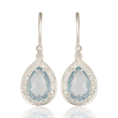 Blue topaz Harlequin Earrings