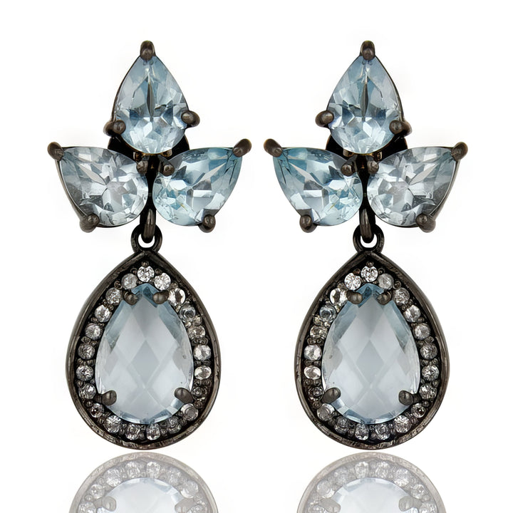 Pendientes Chloe topacio azul