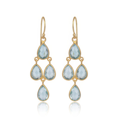 Blue Topaz Chandelier Earrings