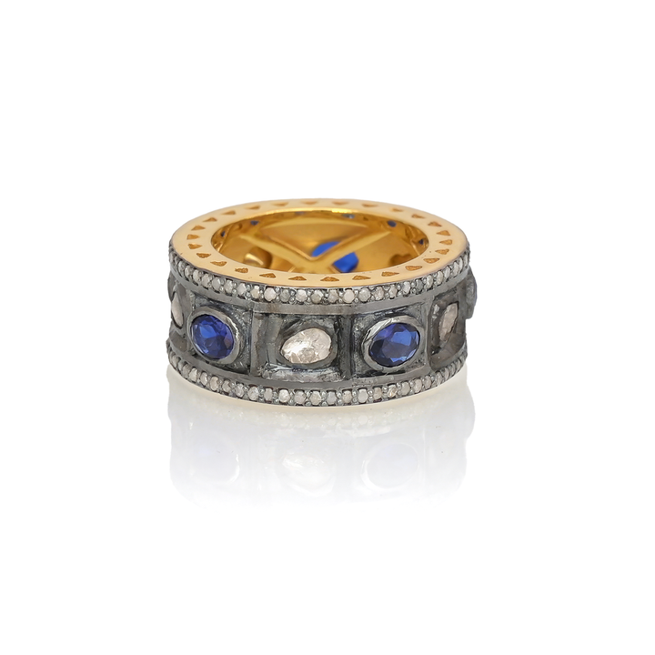 Anillo Chrysler Zafiro Azul y Diamantes