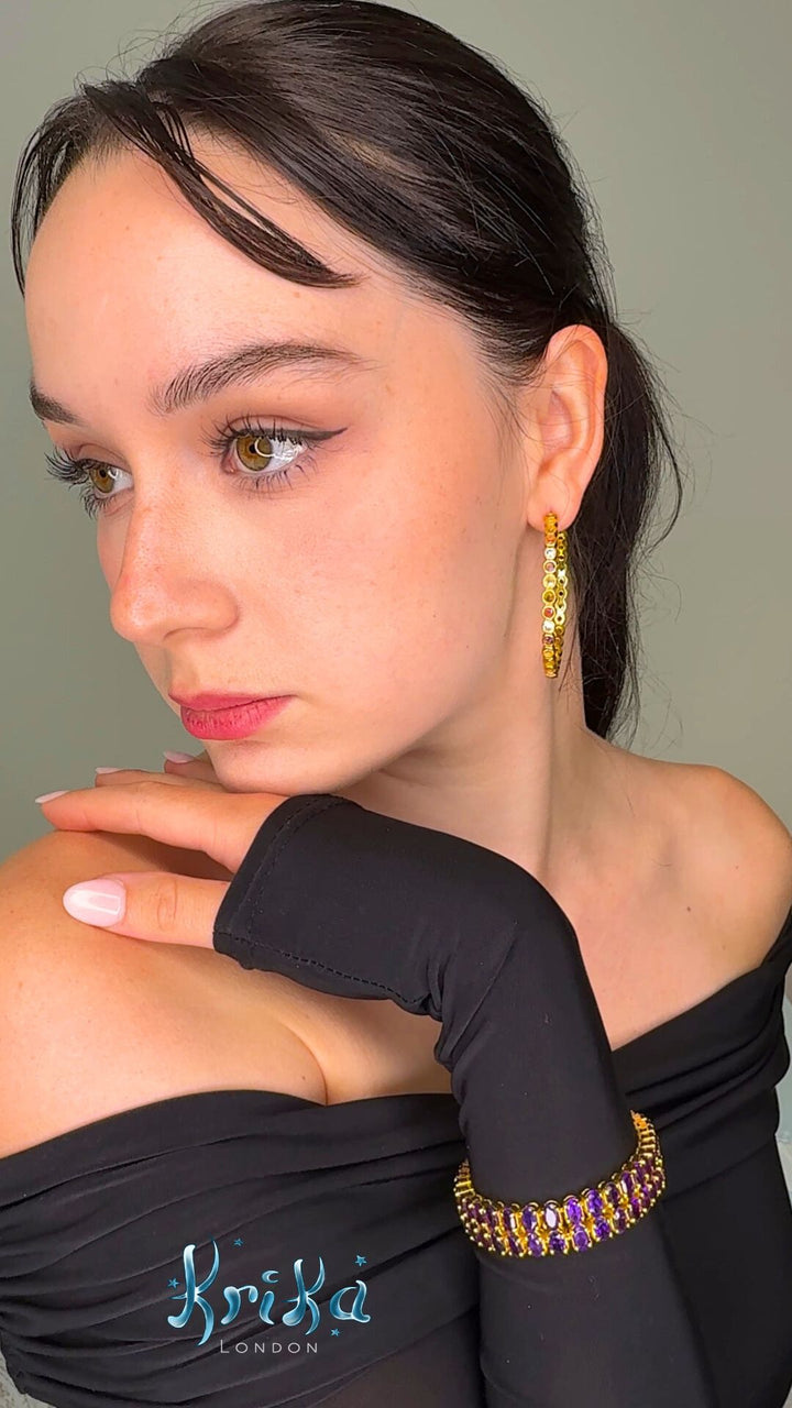 Amethyst Krika Tennis Bracelet in 18K Gold-Plated Sterling Silver