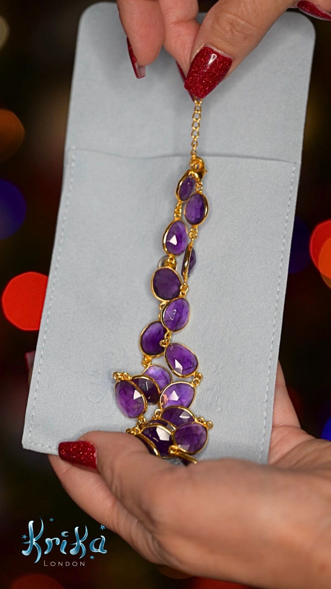 Gaia Amethyst Choker in 18ct Gold-Plated Brass