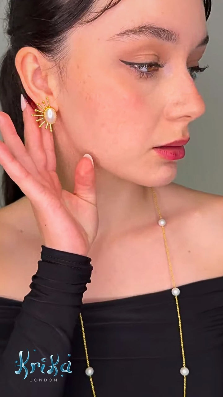 Colar de Pérolas Titan Dourado