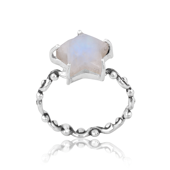 Rainbow Moonstone Europa Ring