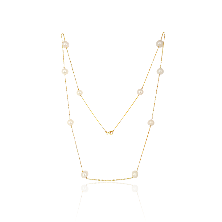 Colar de Pérolas Titan Dourado