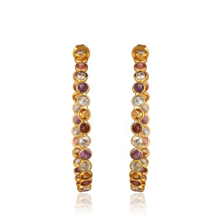 Multi gemstones Chrysta Earrings M-Gold