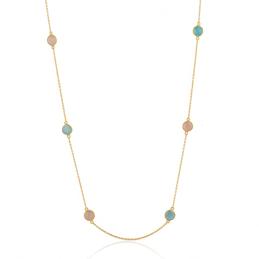 Aqua Rose Confeti Necklace