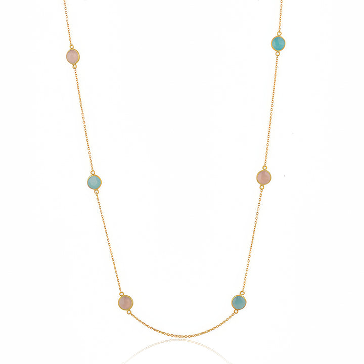 Aqua Rose Confeti Necklace