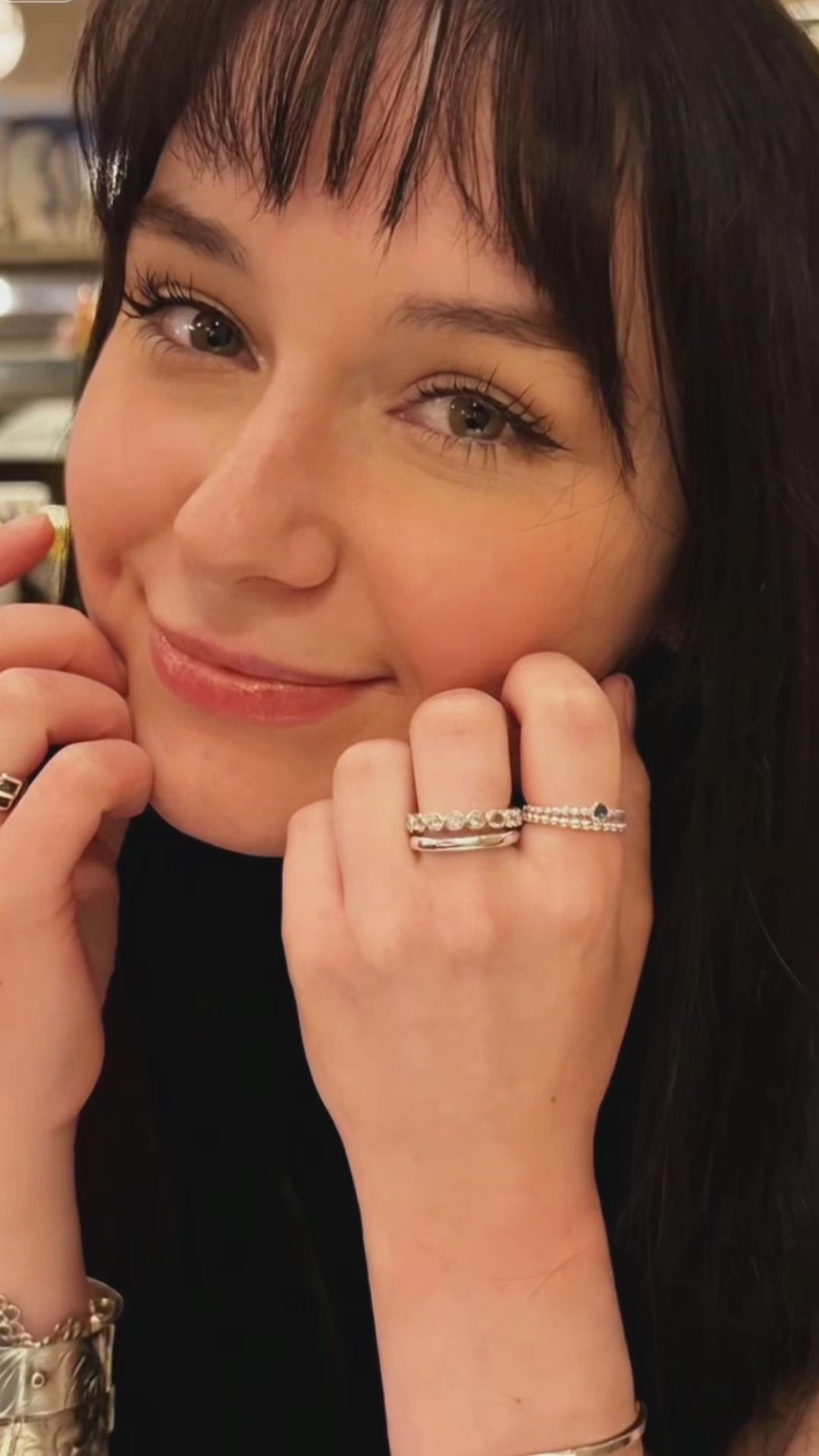 Zirconia Aria Ring in Solid Sterling Silver with Round Cut Cubic Zirconia