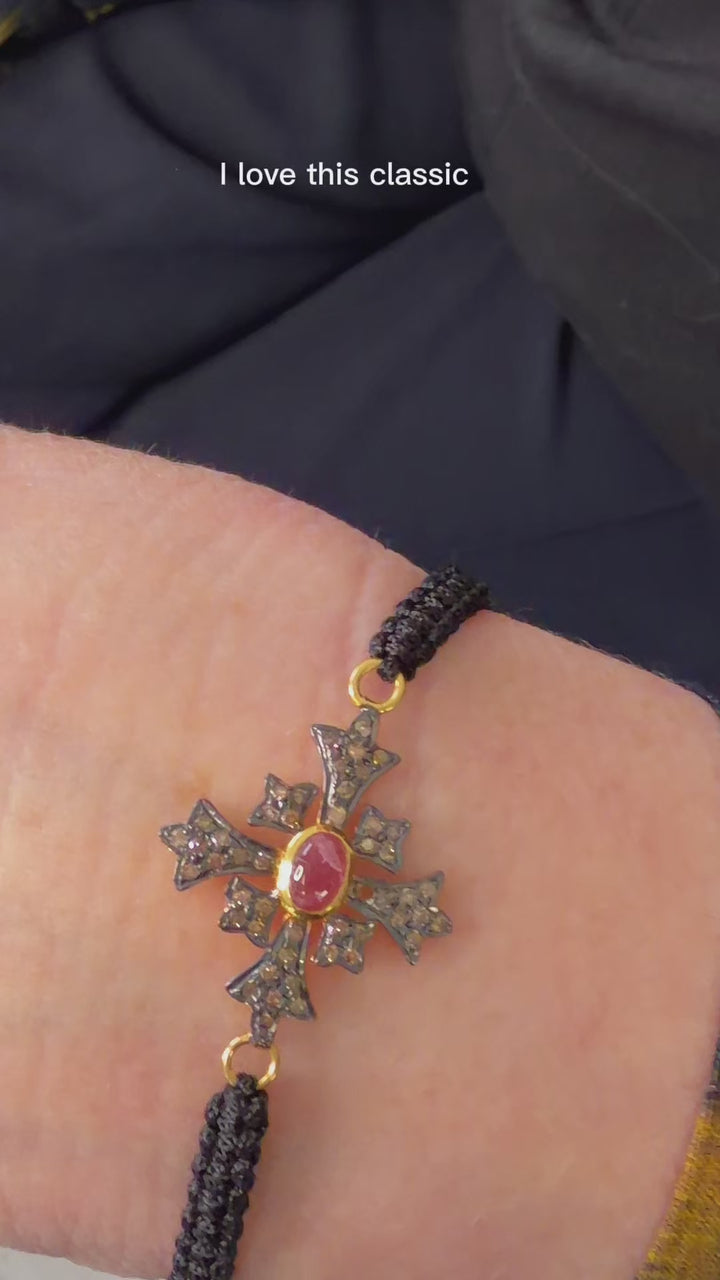 Diamond & Pink Tourmaline Knightsbridge Bracelet